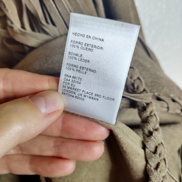 Ecote suede leather festive fringe braids Western cowgirl jacket sz M - Picture 7 of 9